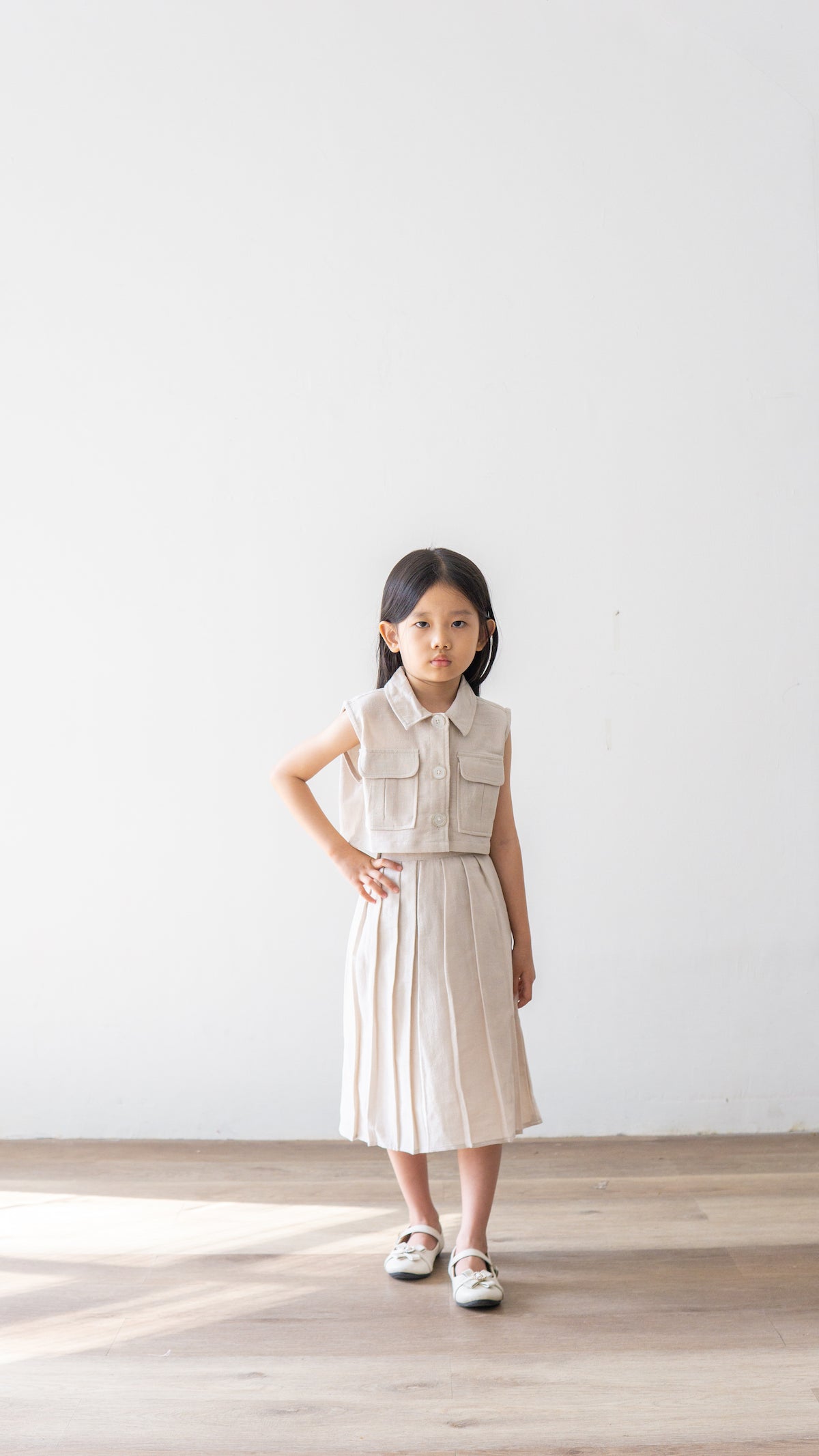 Mini June Linen Top - Oat