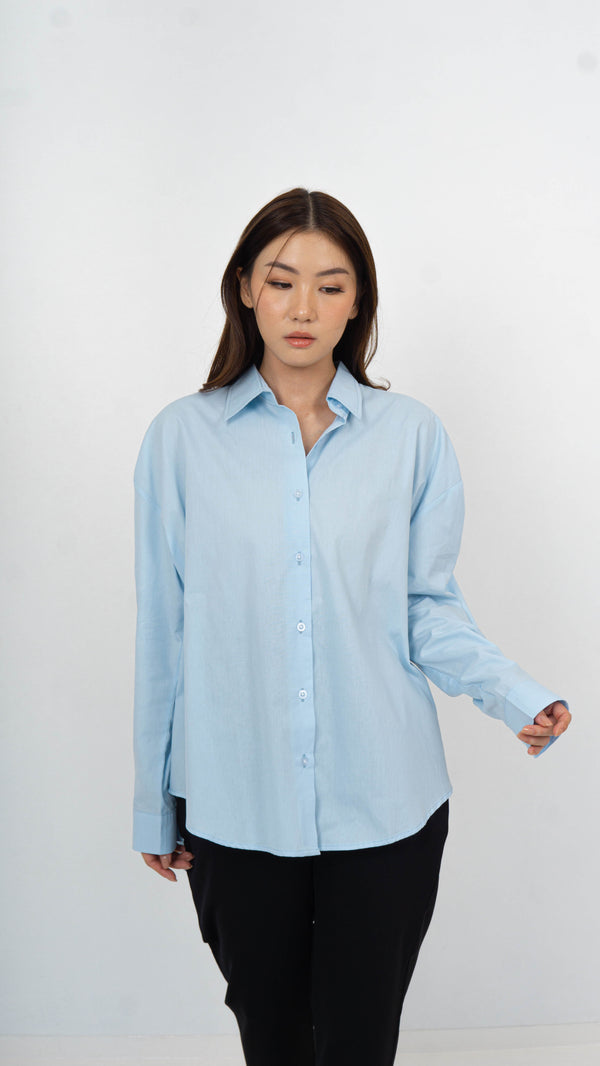 Calla Oversized Shirt - Sky Blue
