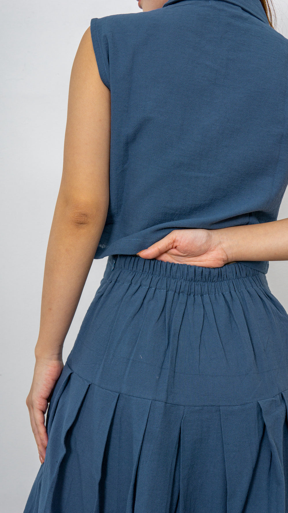 June Linen Skirt - Blue