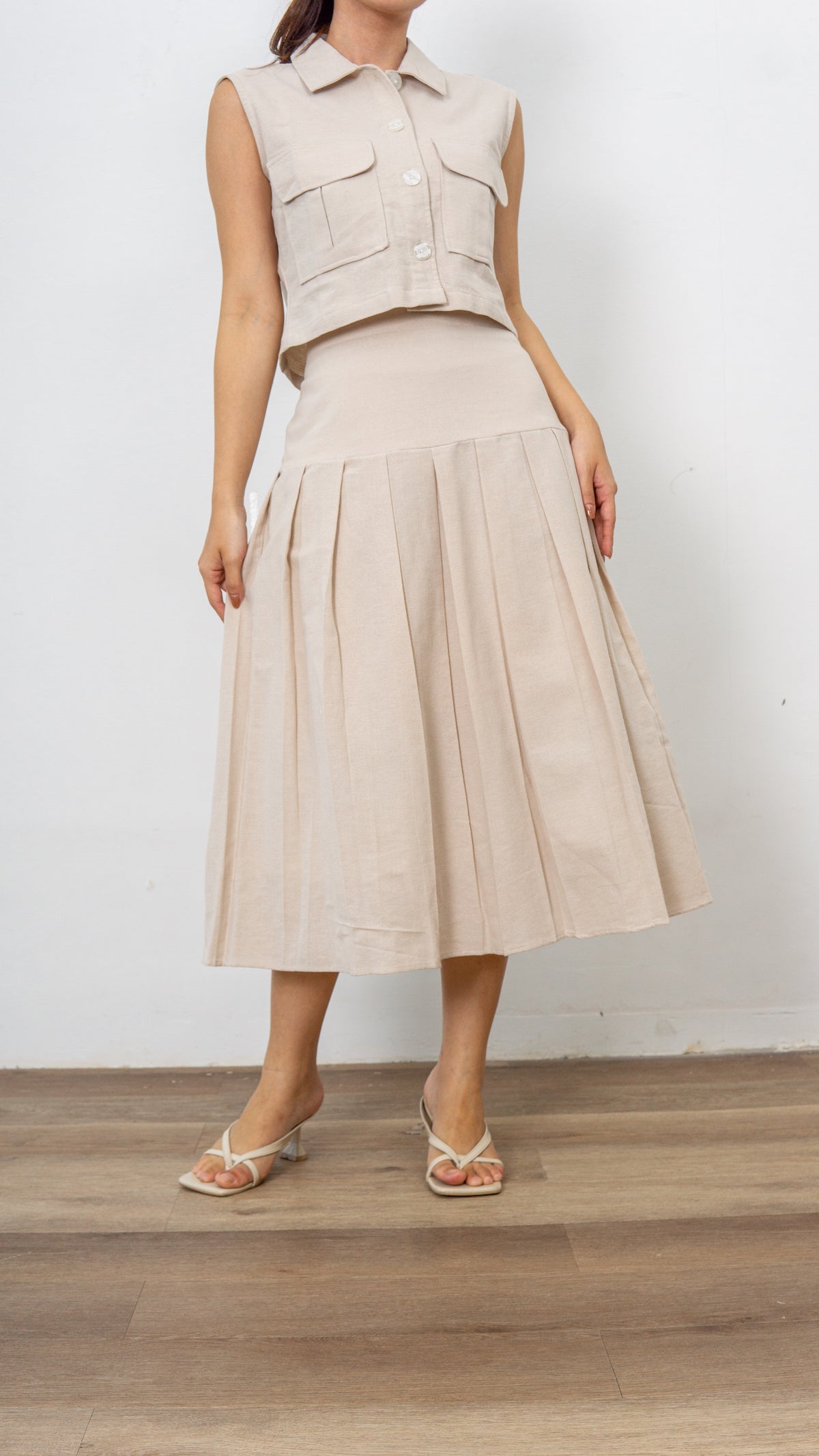 June Linen Skirt - Oat