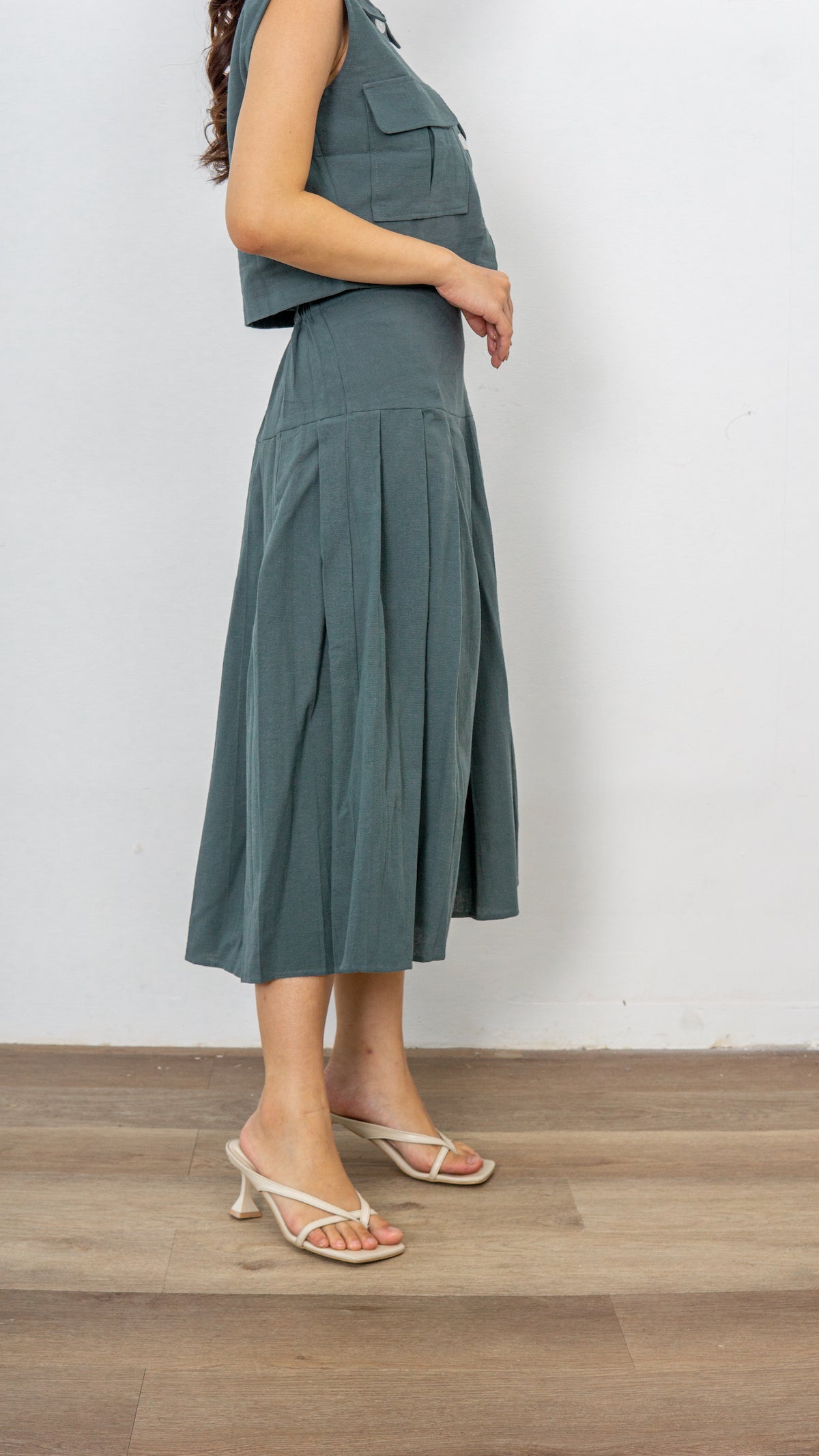 June Linen Skirt - Green