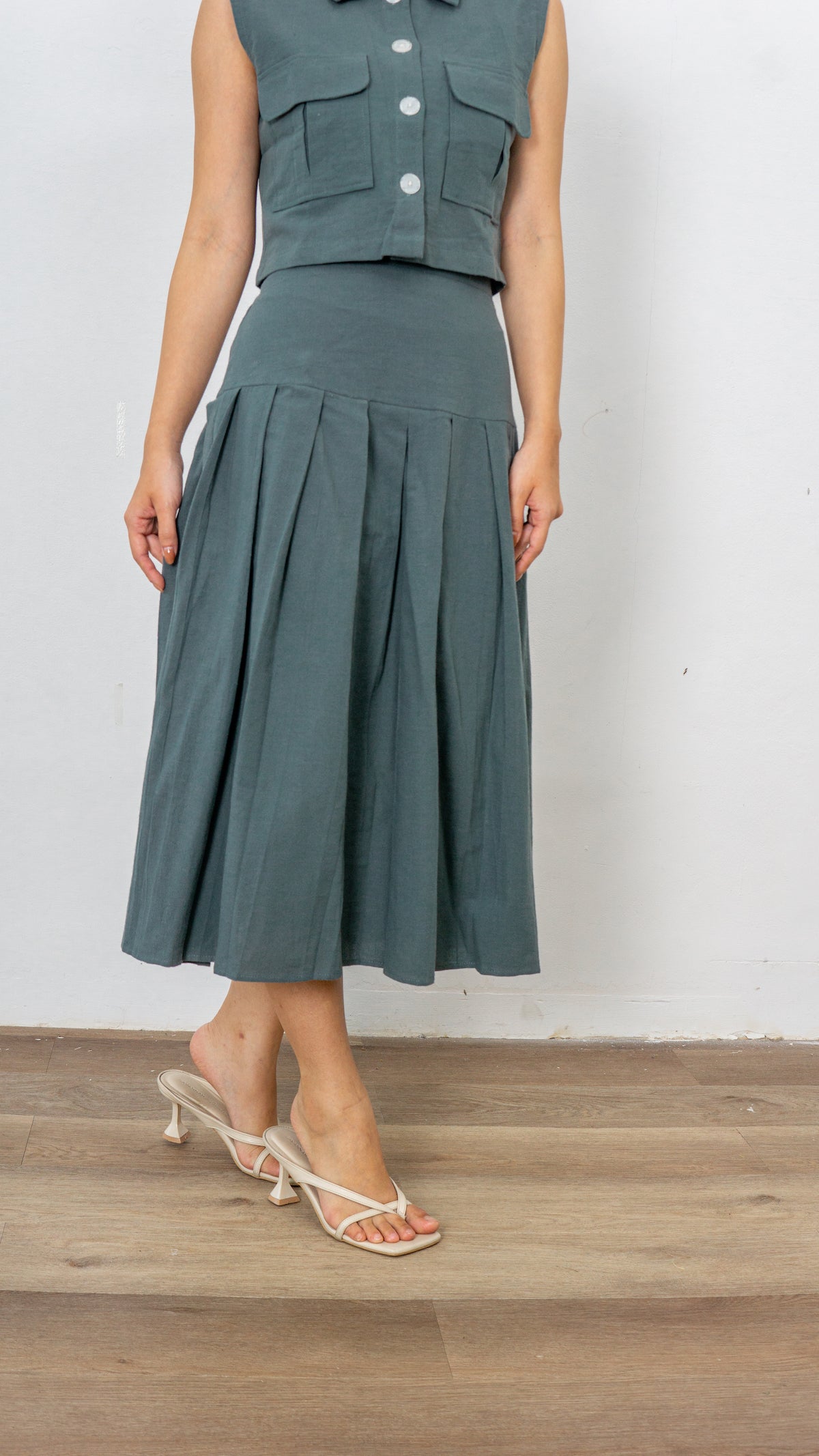 June Linen Skirt - Green