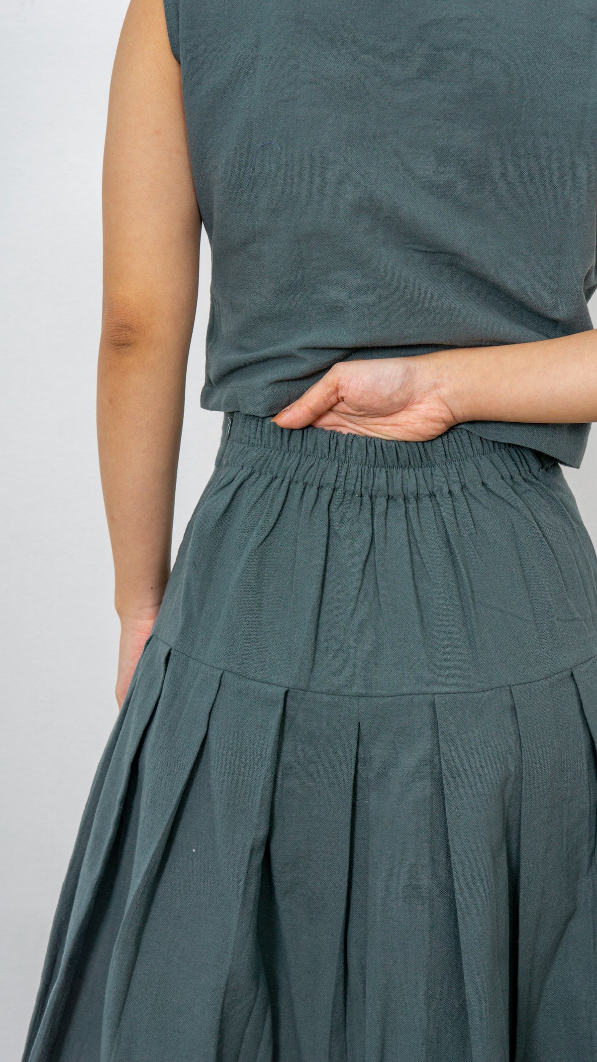 June Linen Skirt - Green