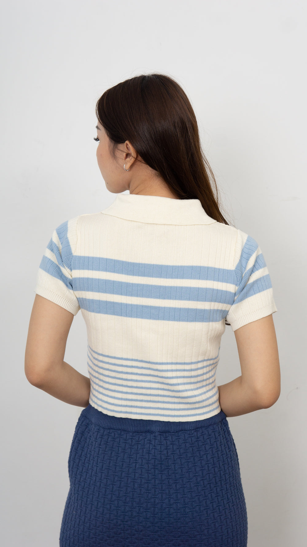 Gwen Stripe Knit Top - White