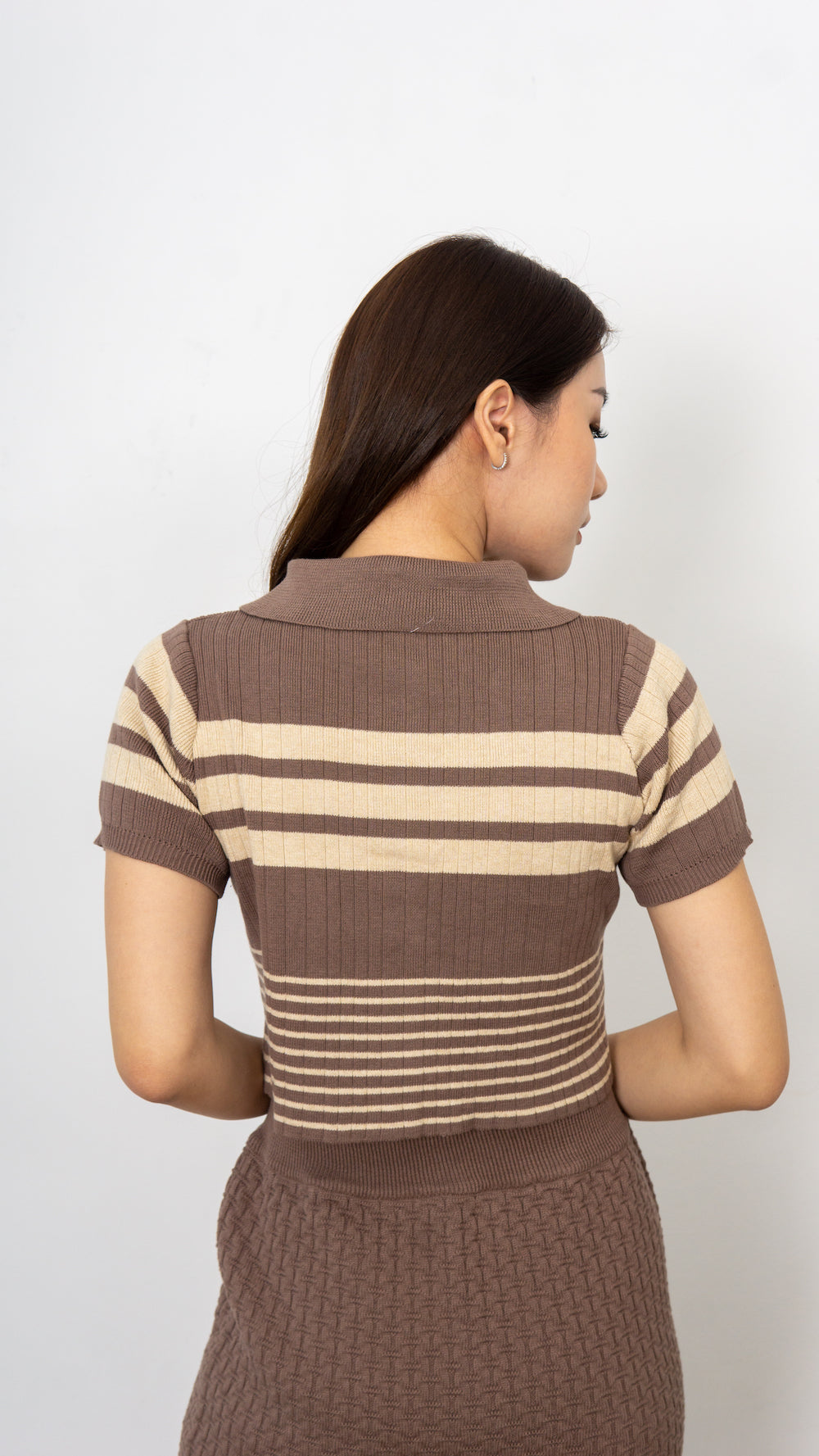 Gwen Stripe Knit Top - Mocha