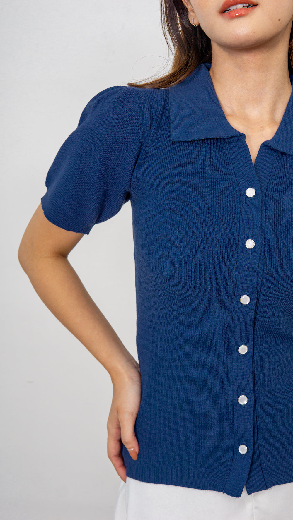 Cara Knit Top - Blue