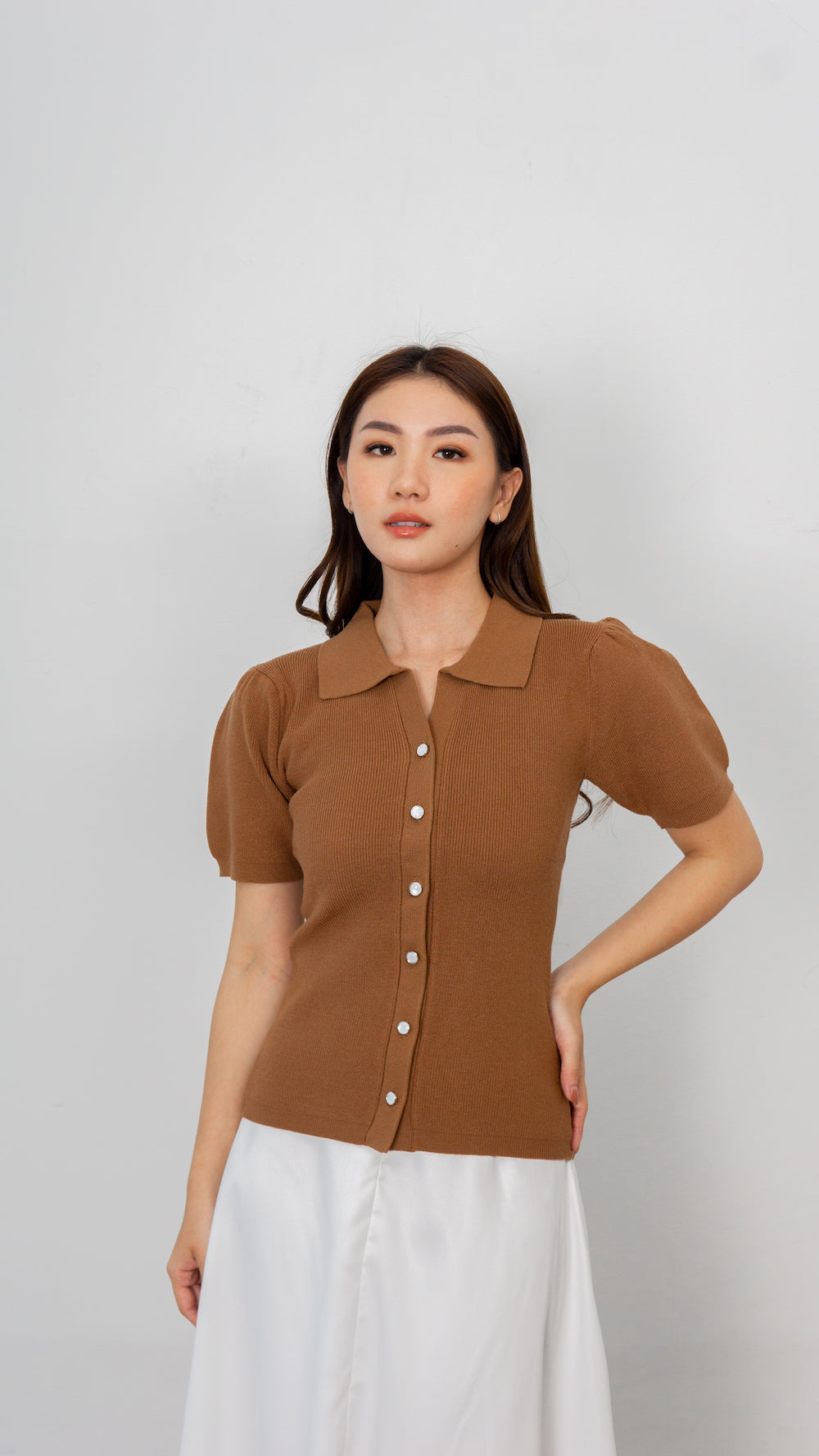 Cara Knit Top - Light Brown