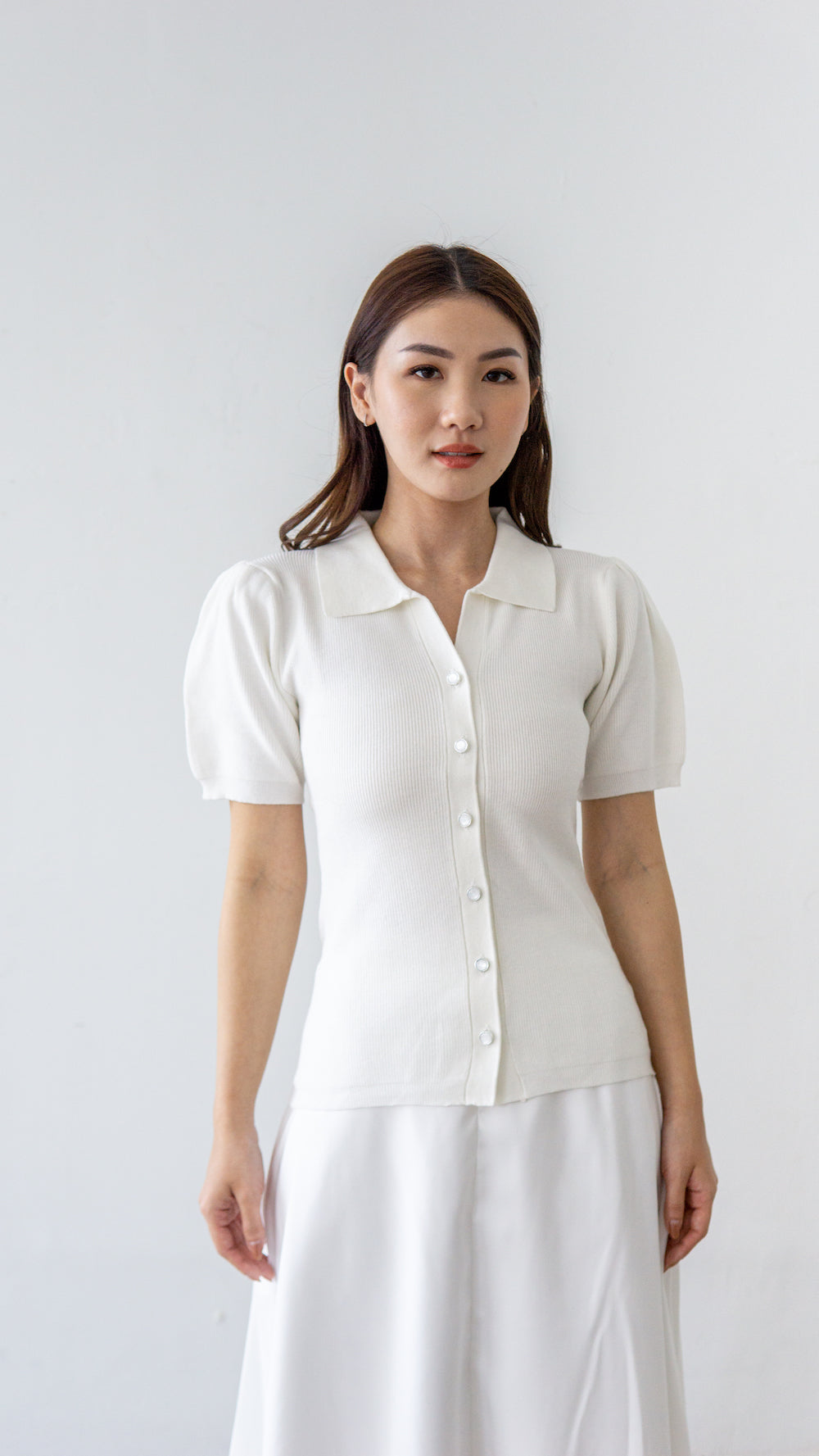 Cara Knit Top - White