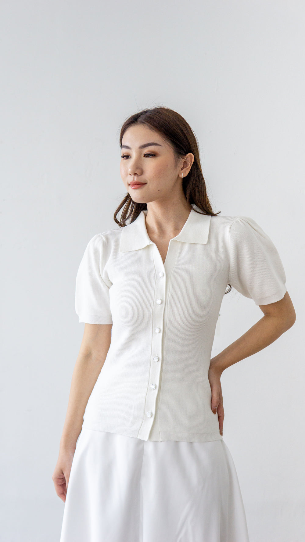 Cara Knit Top - White