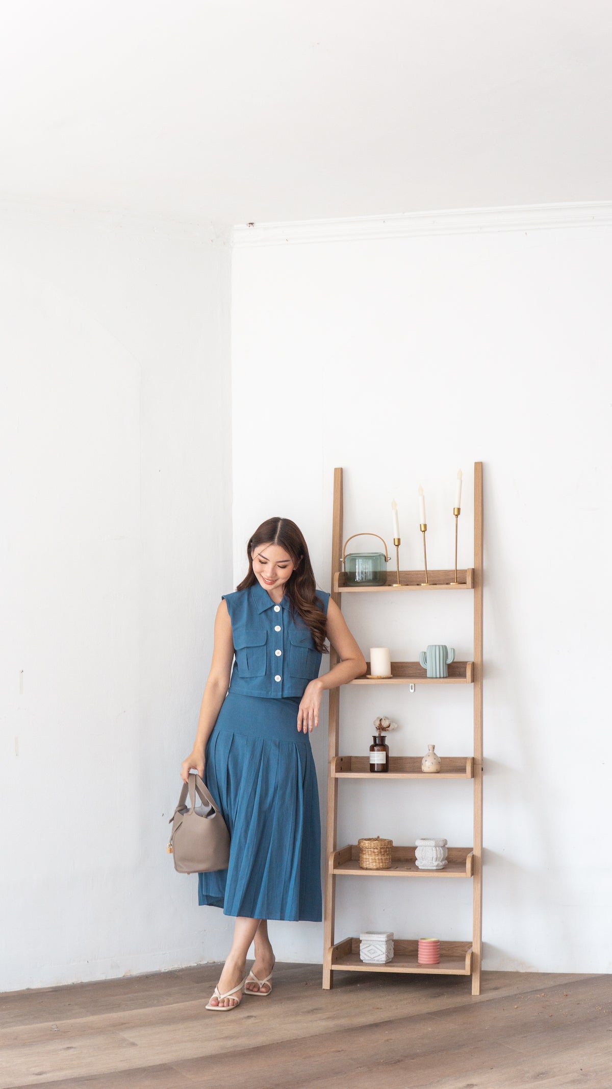 June Linen Top - Blue