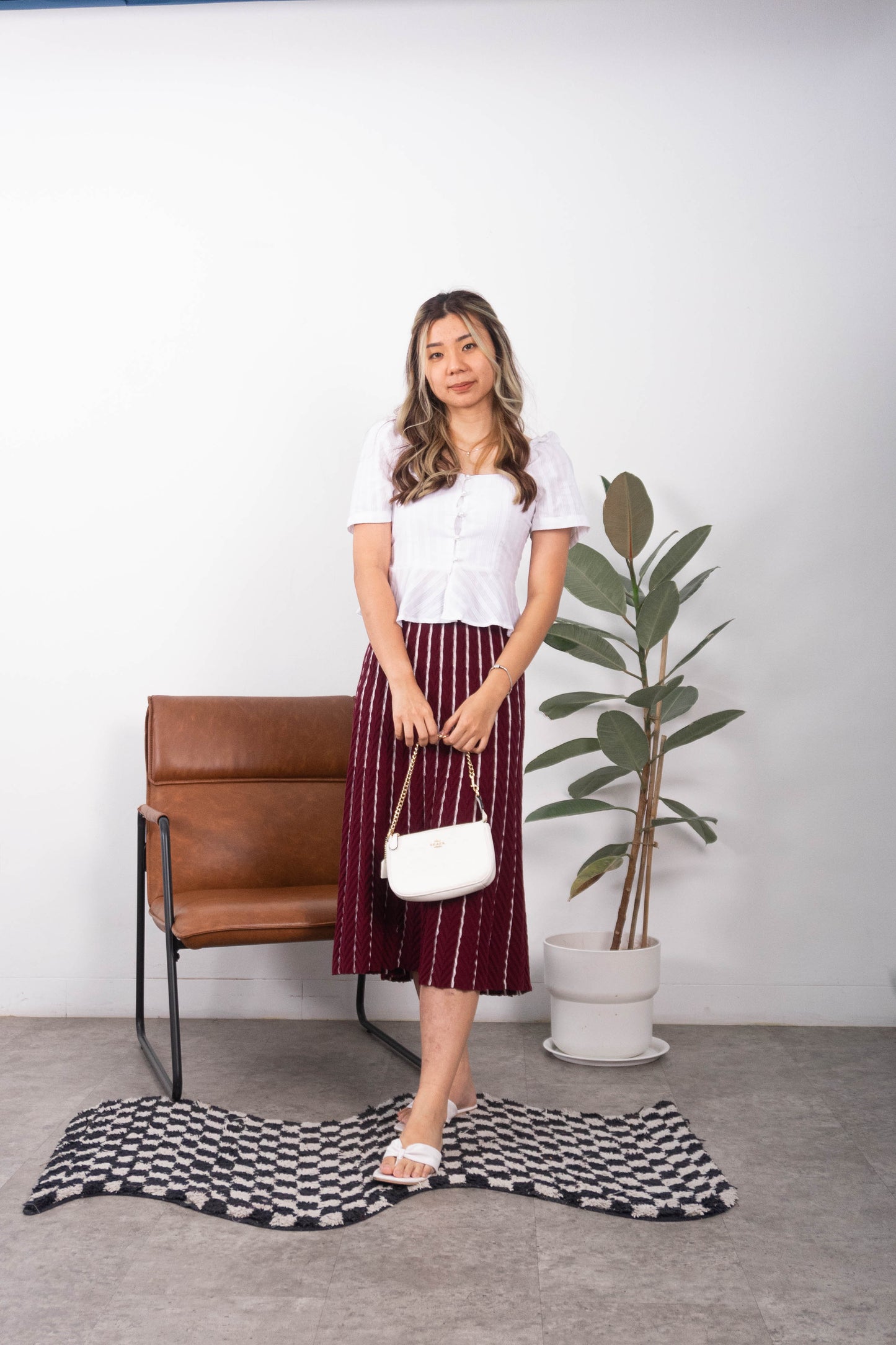 Chloe Knit Skirt - Maroon