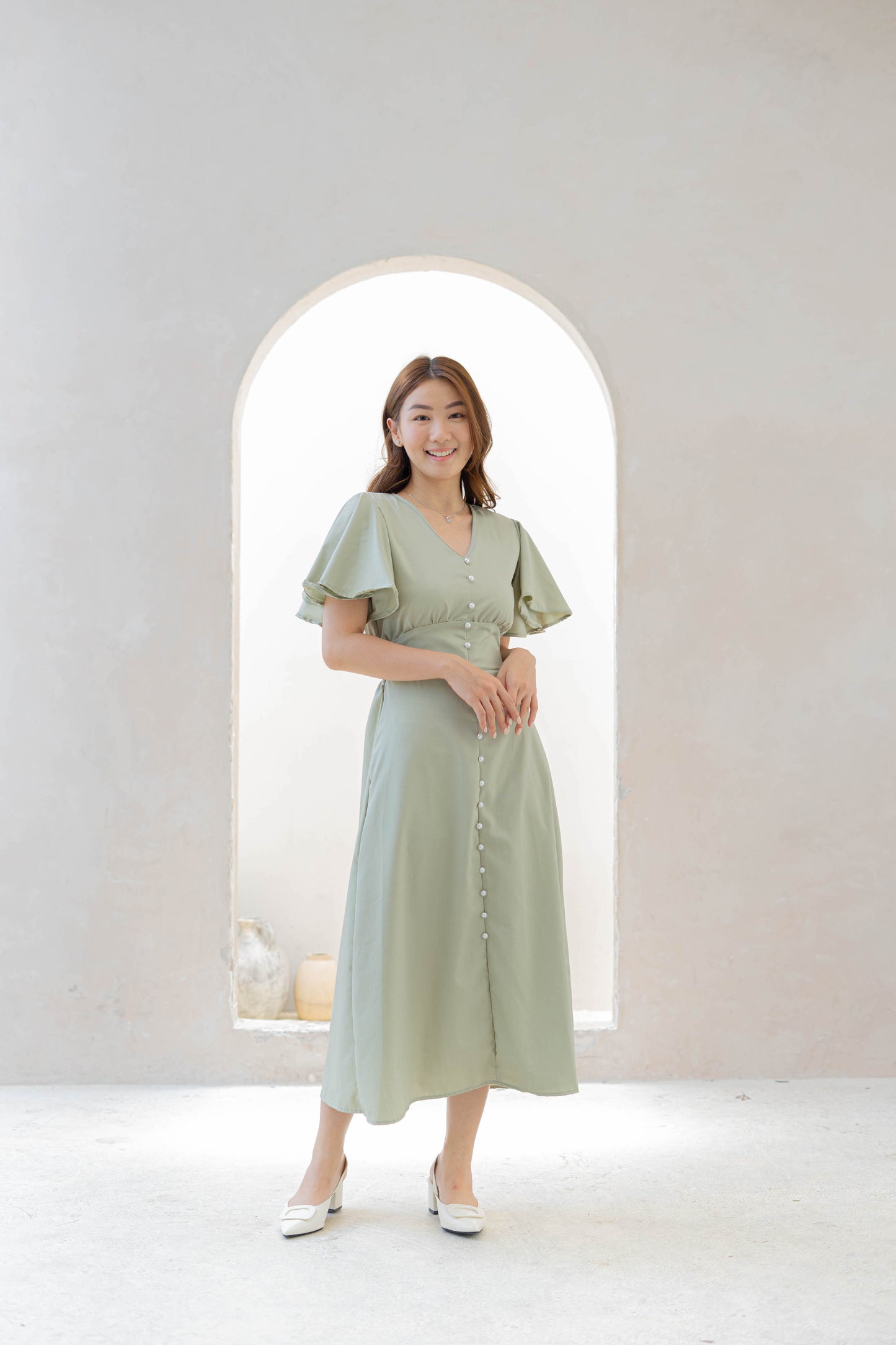 Marie Dress - Sage Green