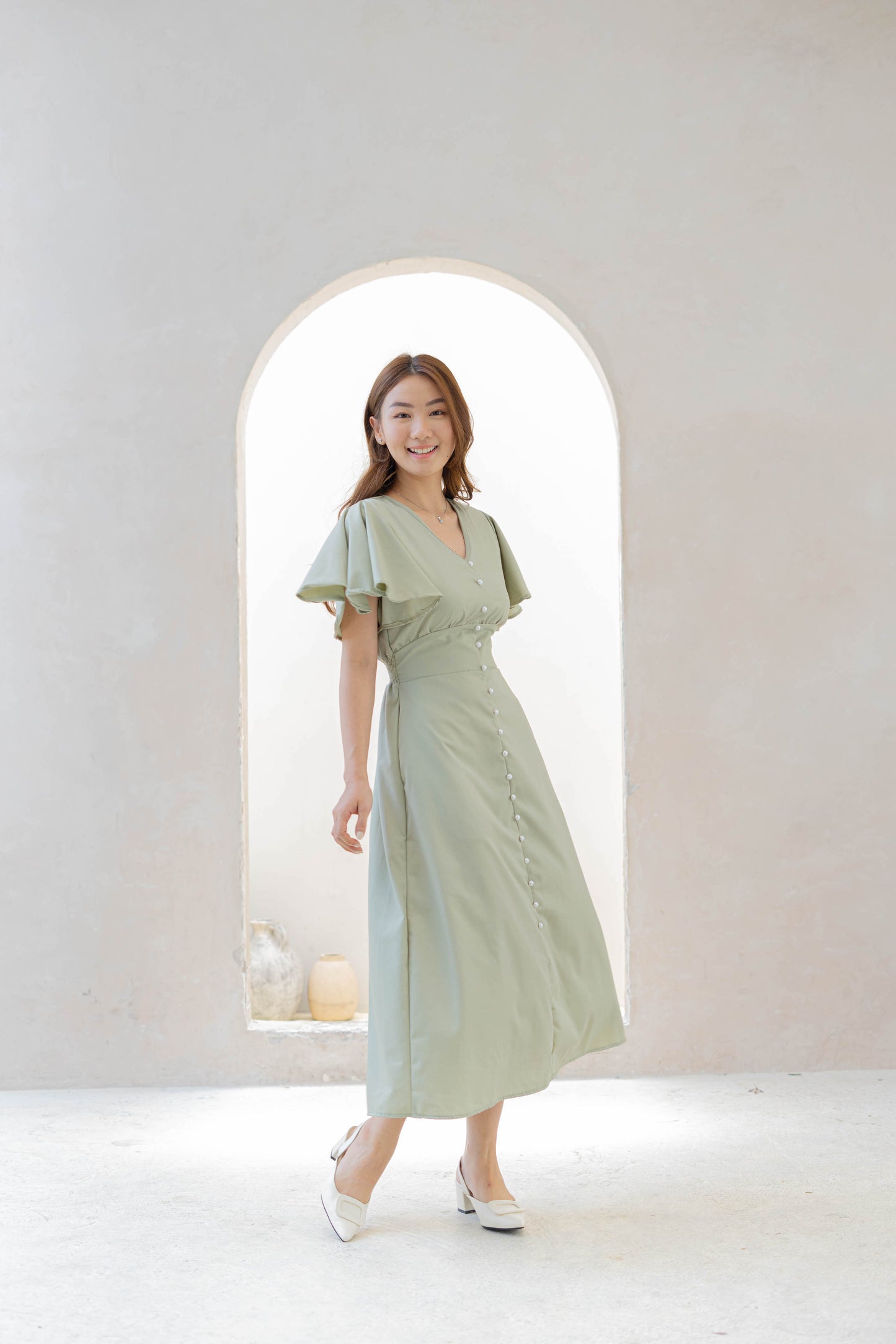 Marie Dress - Sage Green