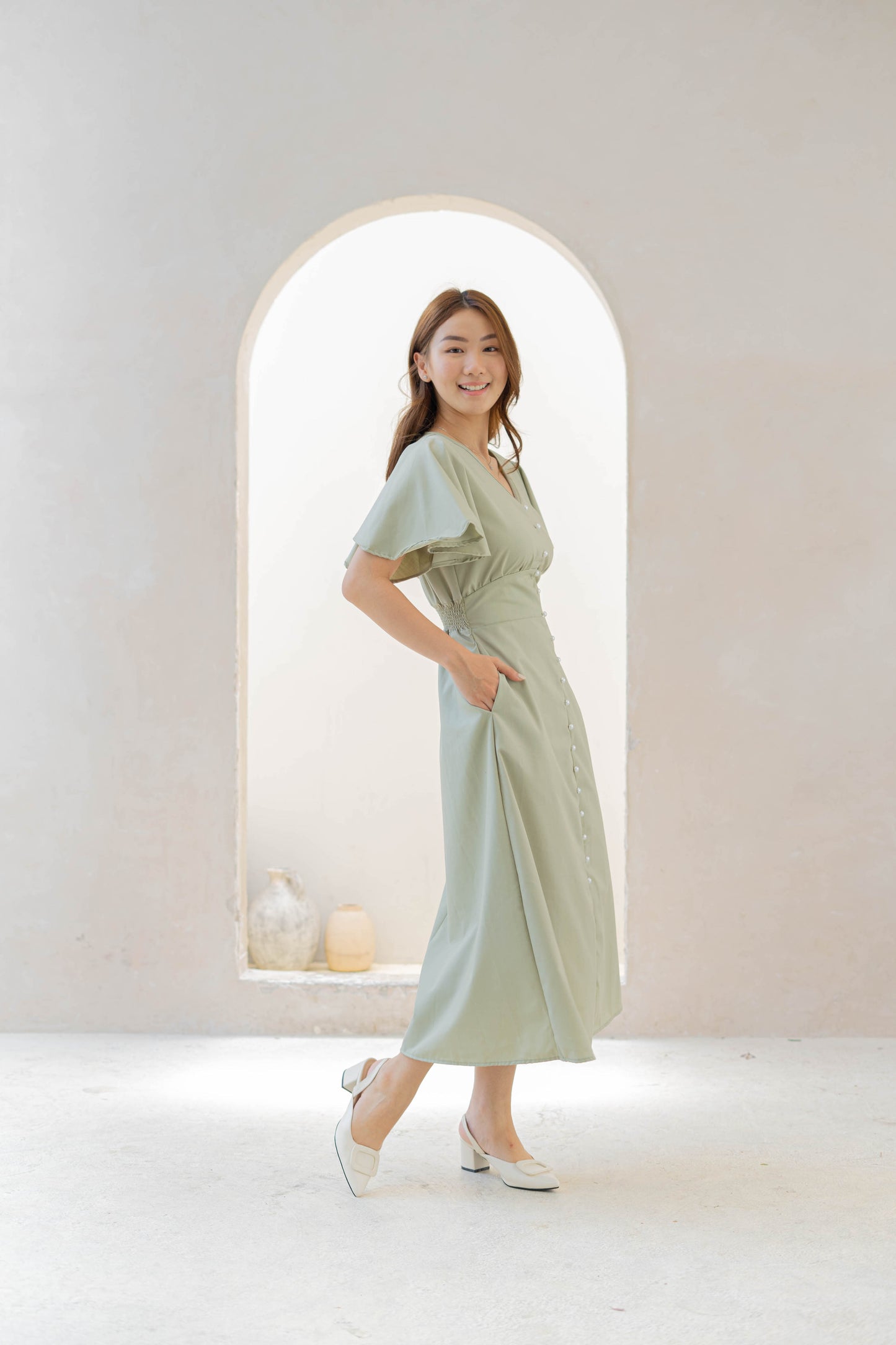 Marie Dress - Sage Green