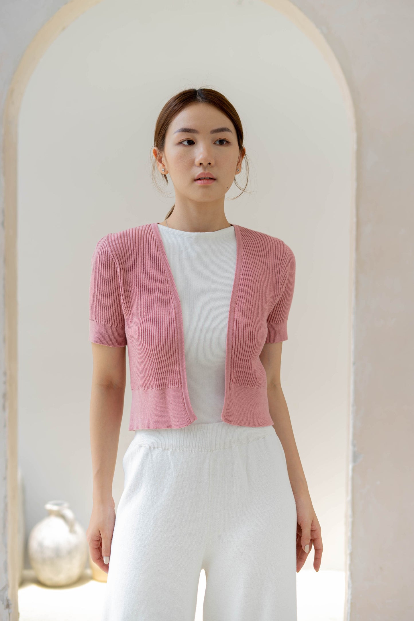 Belle Knit Cardigan - Rose