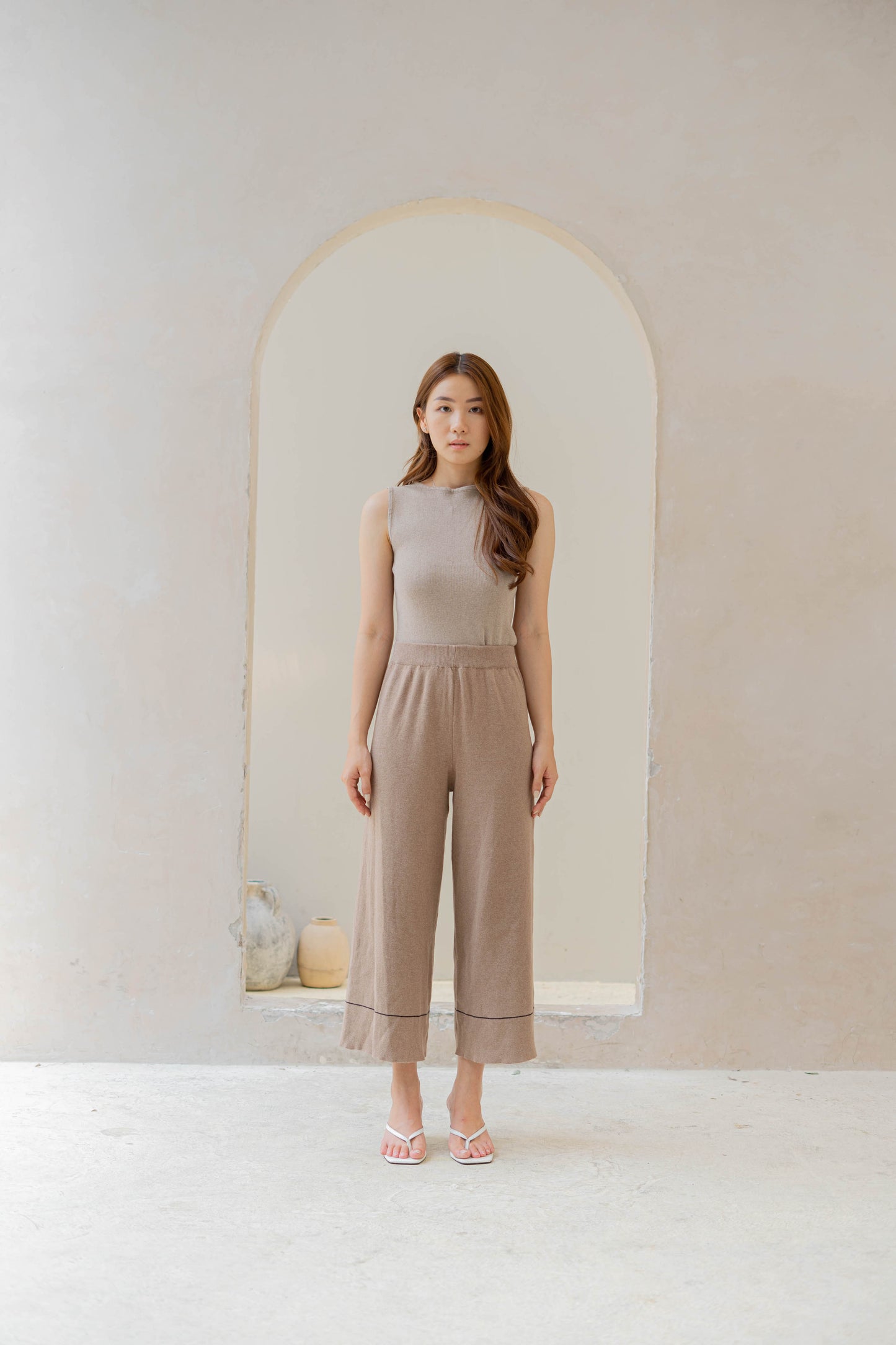 Edith Knit Tank Top - Latte