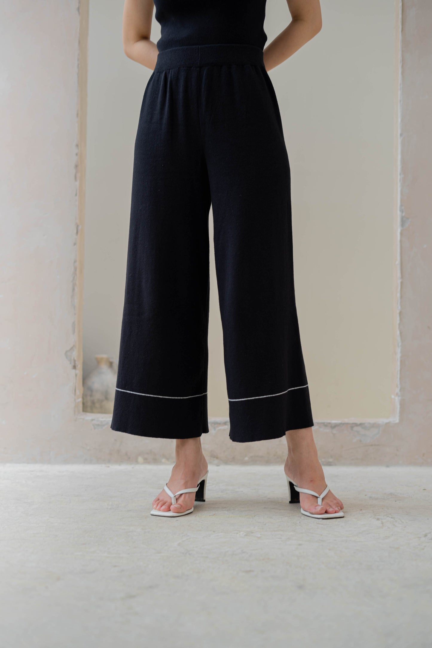 Kaela Knit Culottes - Black