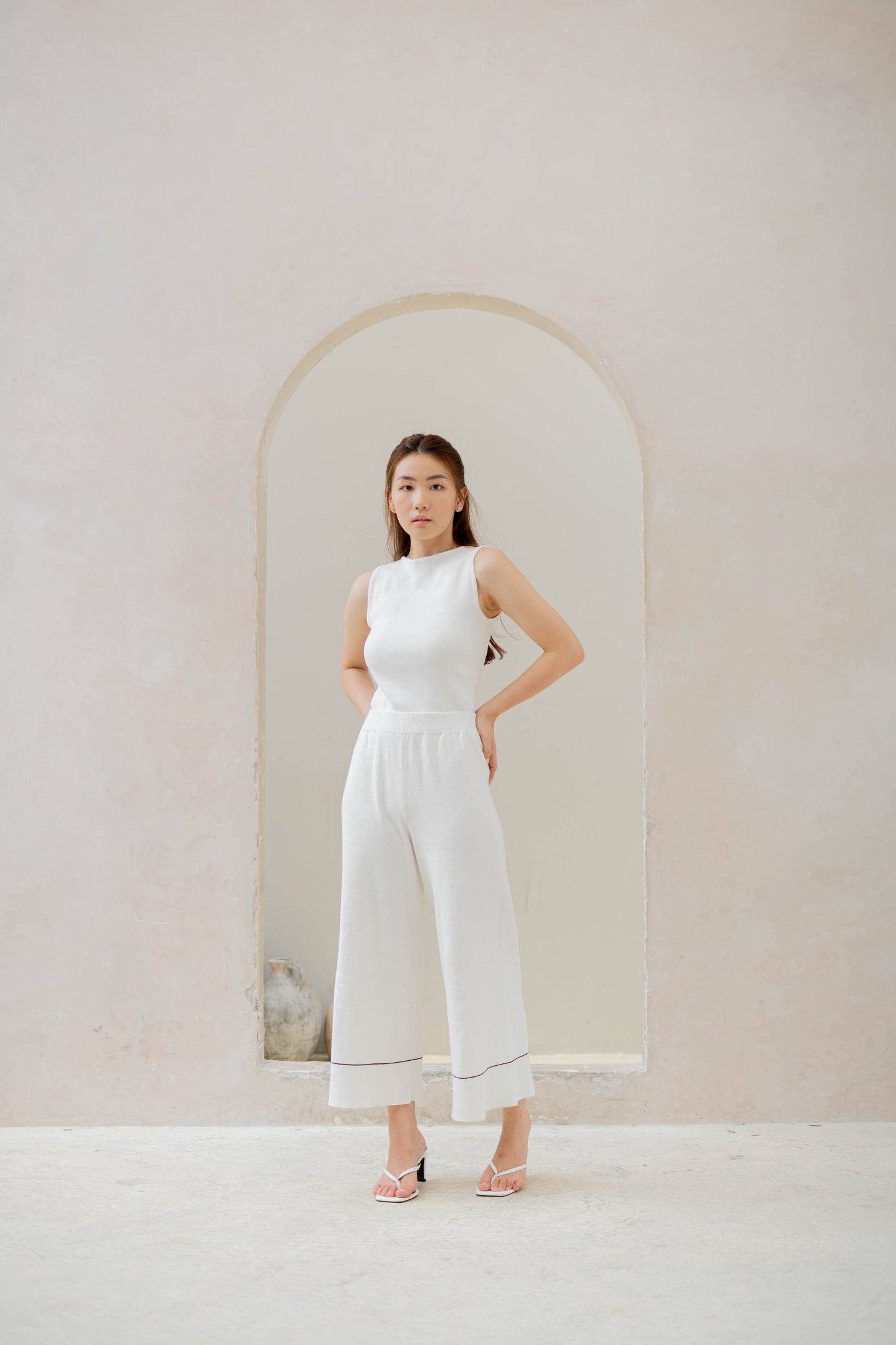 Kaela Knit Culottes - White