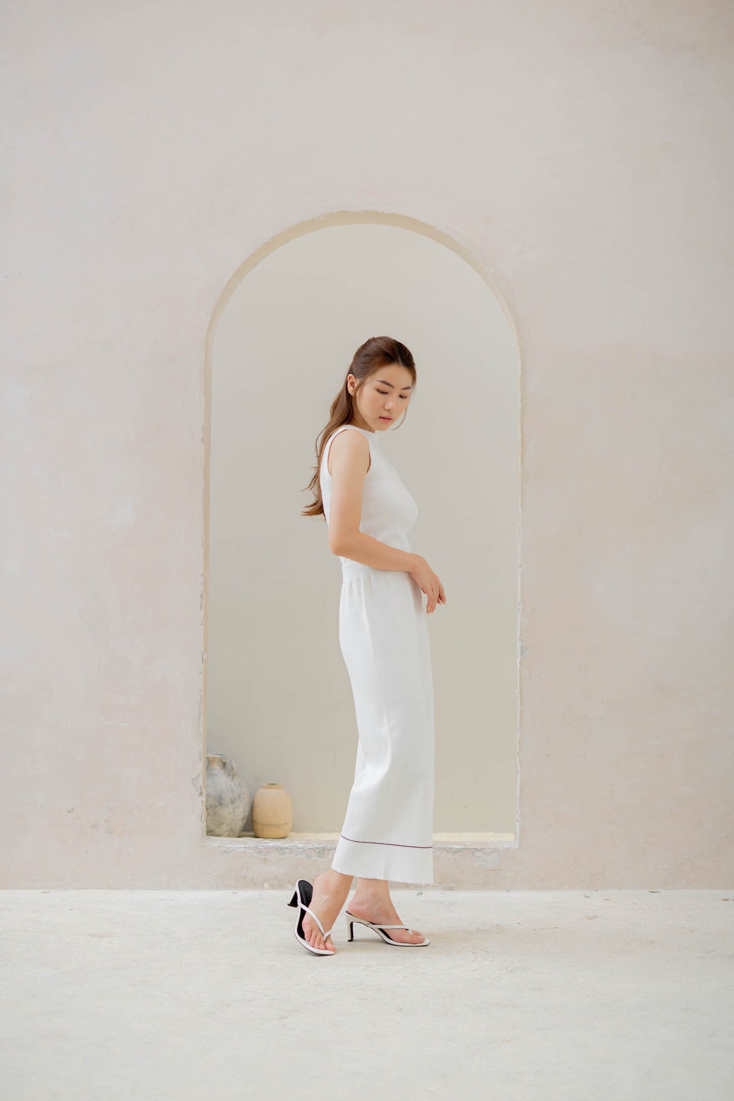 Kaela Knit Culottes - White
