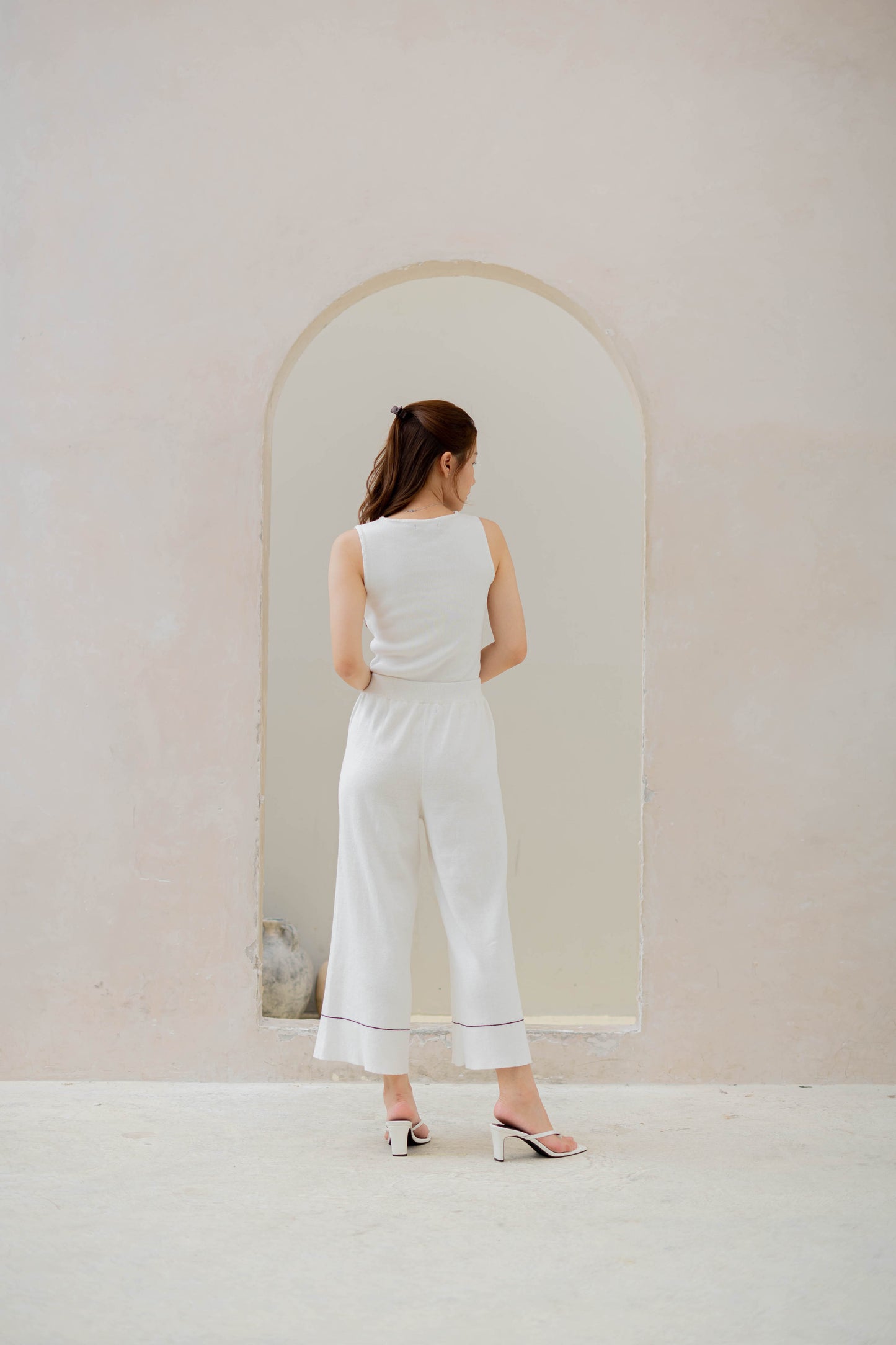 Kaela Knit Culottes - White