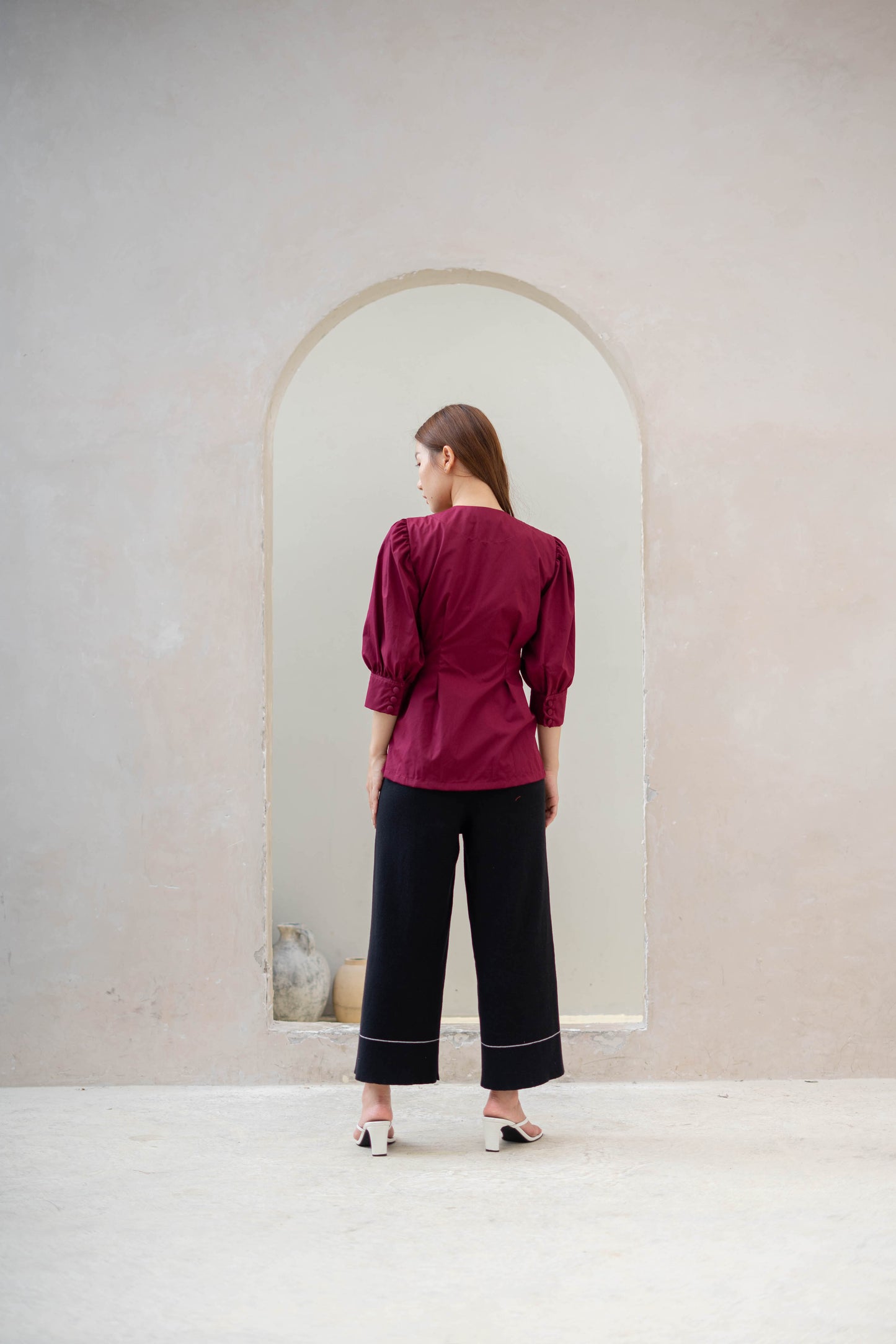 Elara Top - Maroon