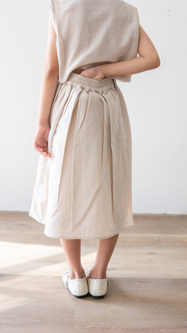 Mini June Linen Skirt - Oat