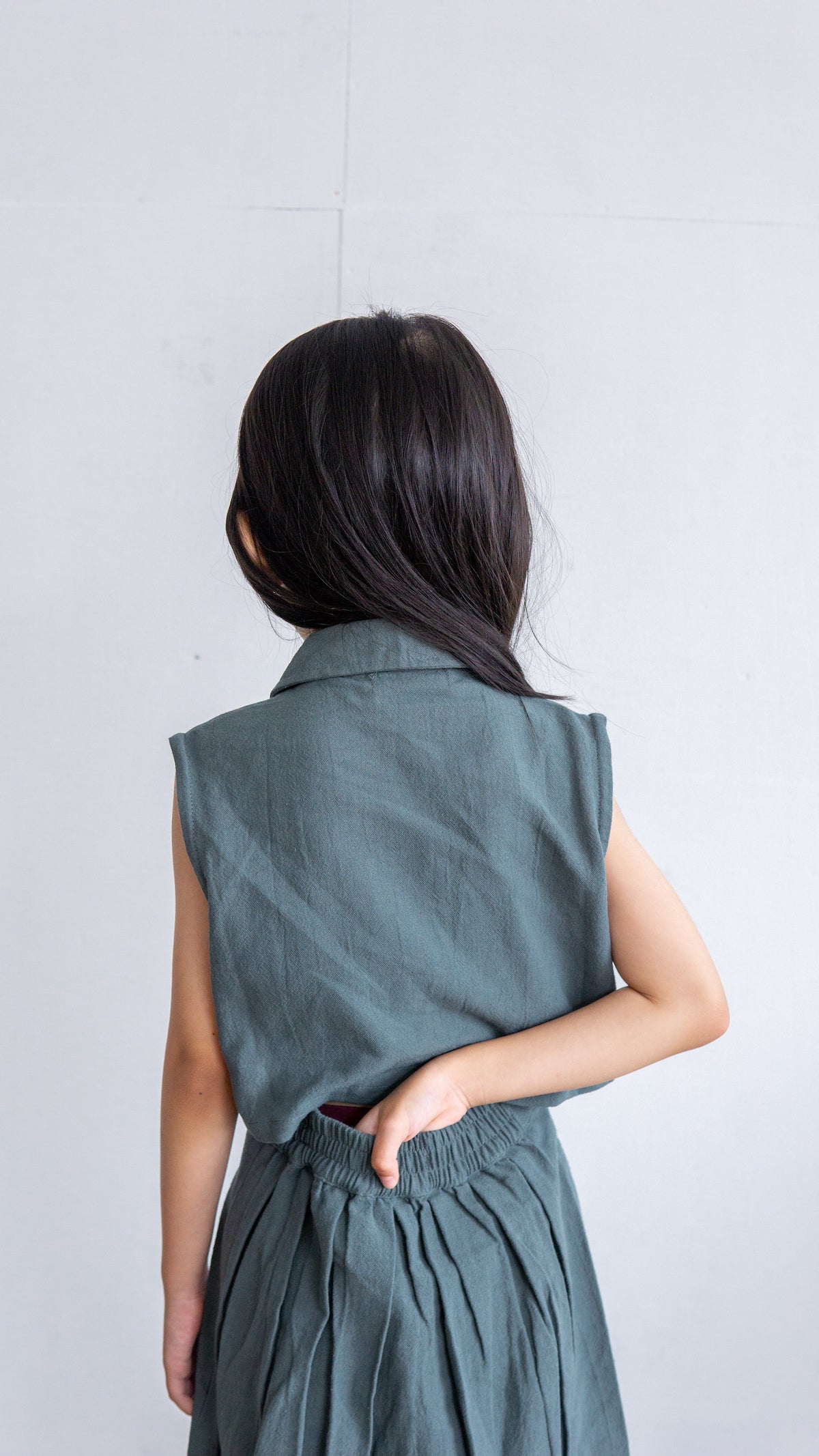 Mini June Linen Skirt - Green
