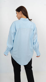 Calla Oversized Shirt - Sky Blue