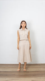 June Linen Skirt - Oat