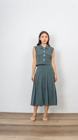 June Linen Skirt - Green