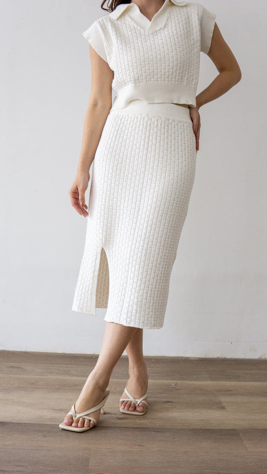 Becca Knit Skirt - White