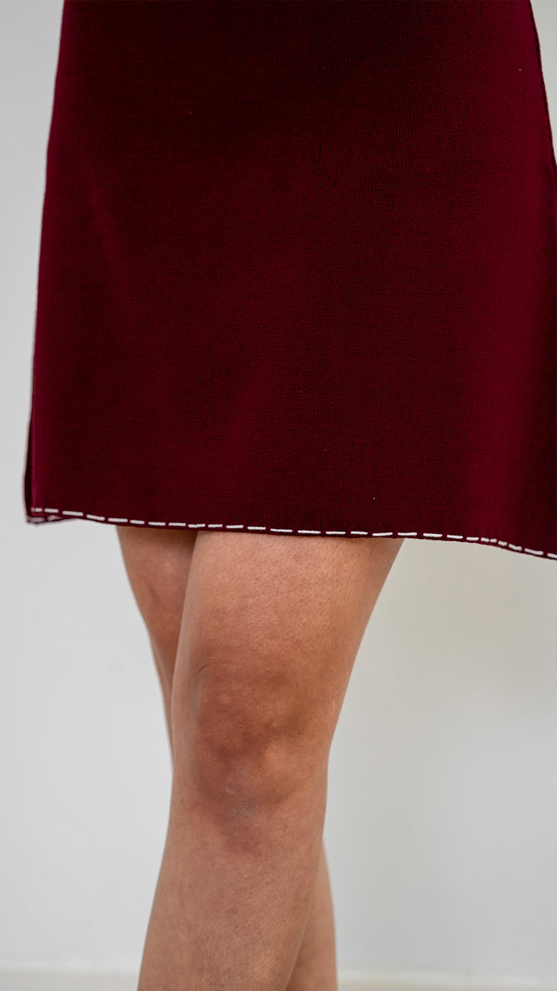 Duma Knit Skirt - Maroon (Pre-Order)