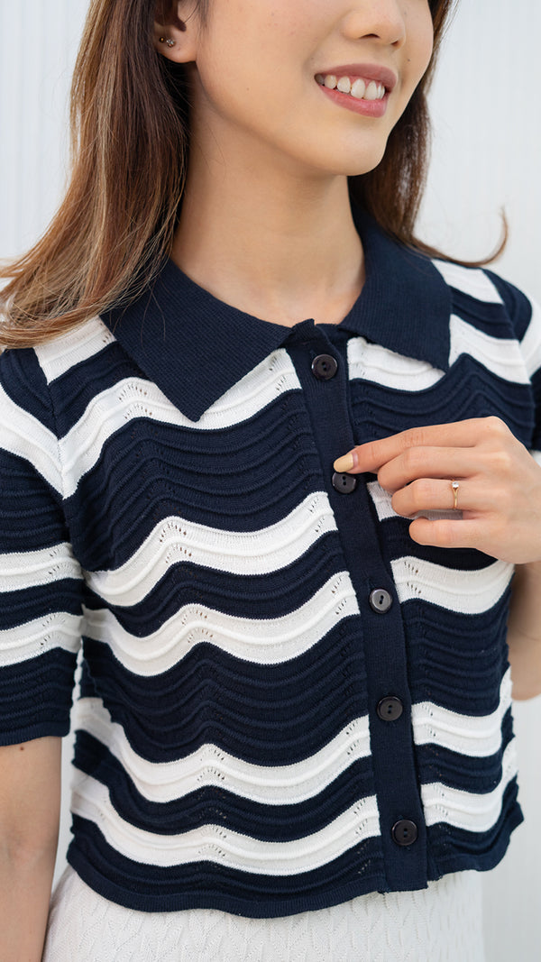 Isabelle Knit Top - Navy