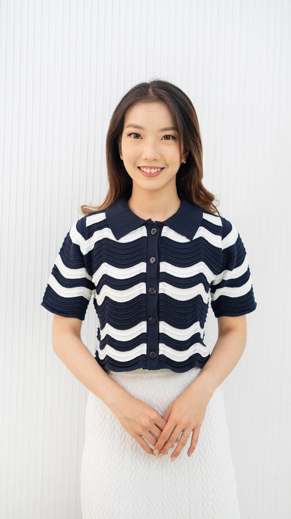 Isabelle Knit Top - Navy