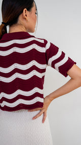 Isabelle Knit Top - Maroon