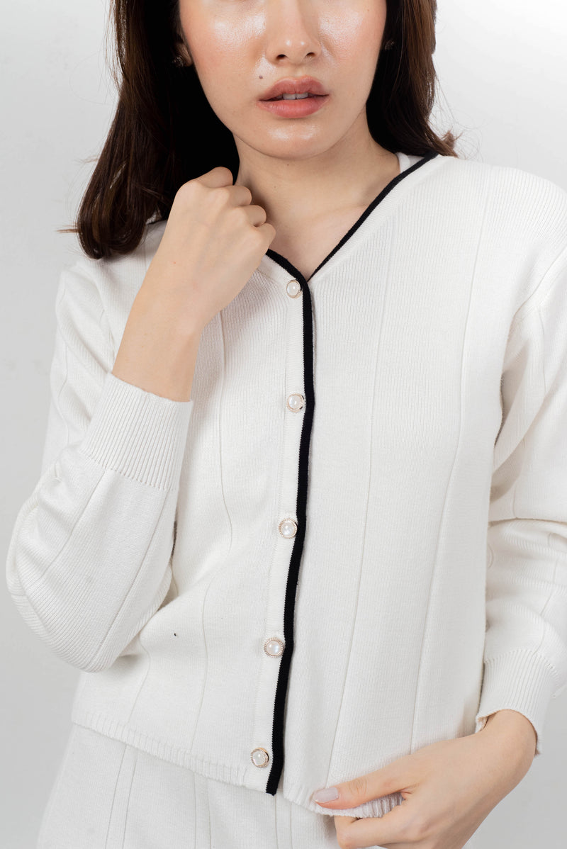 Julie Knit Cardigan - White