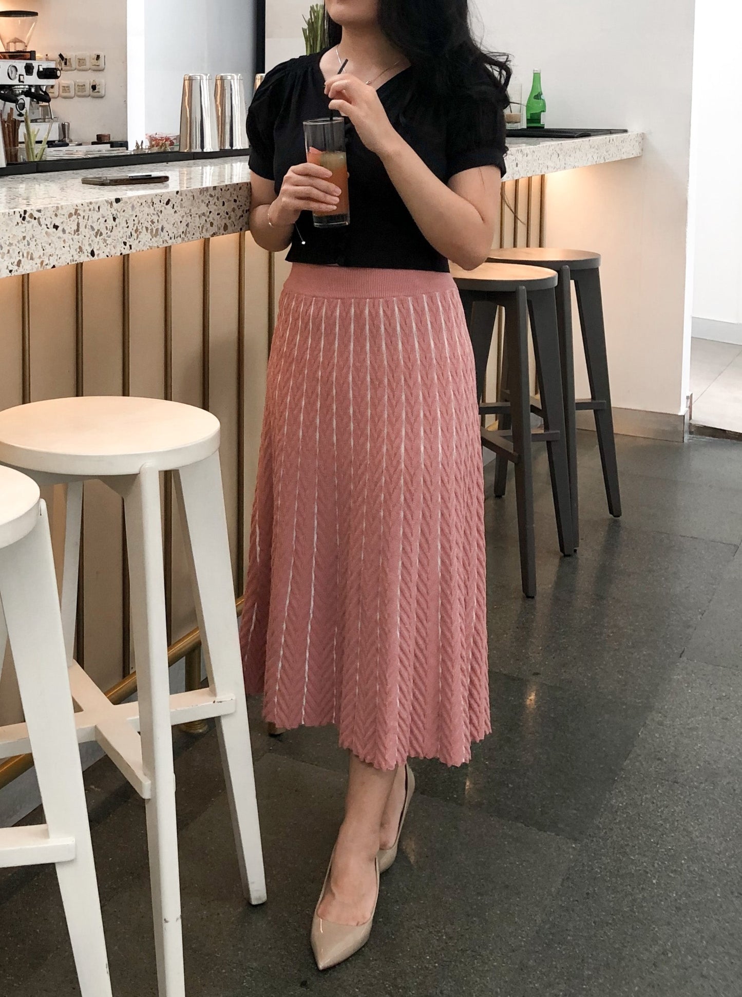Chloe Knit Skirt - Rose Pink